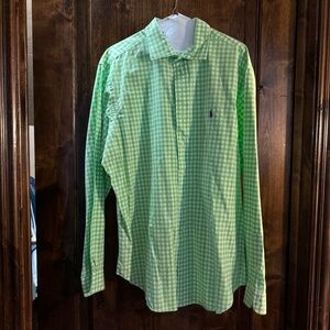 Polo Ralph Lauren, Classic Fit Button Down, Green plaid, Size XL